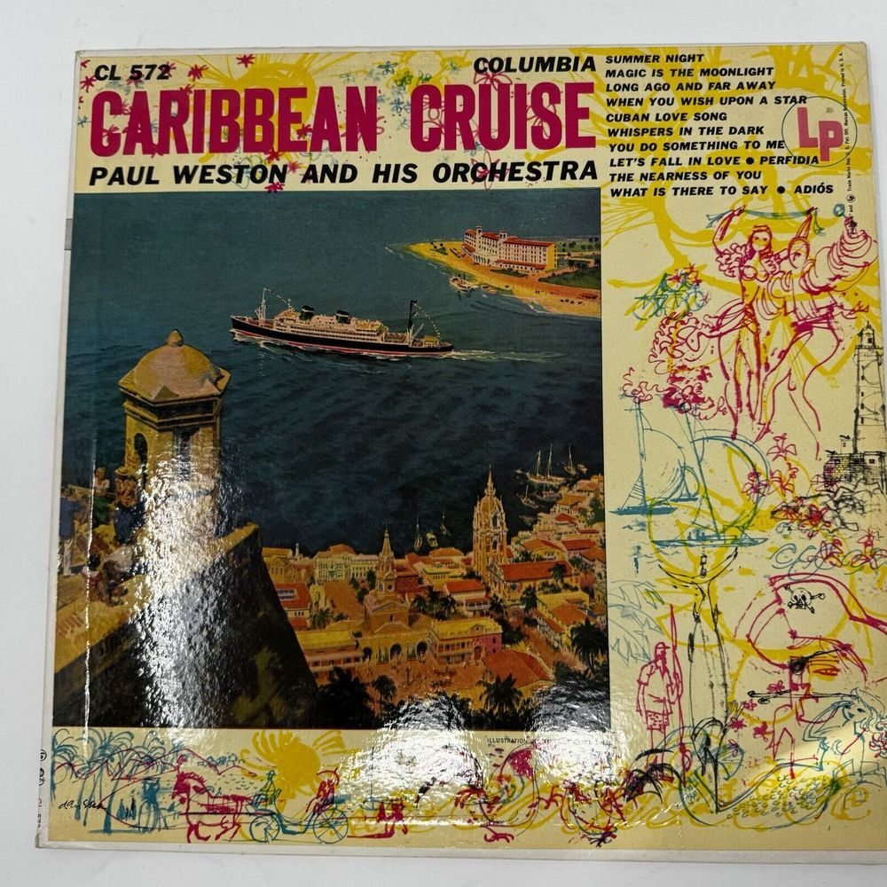 Caribbean Cruise Paul Weston and His Orchestra Record‎ LP Columbia CL572